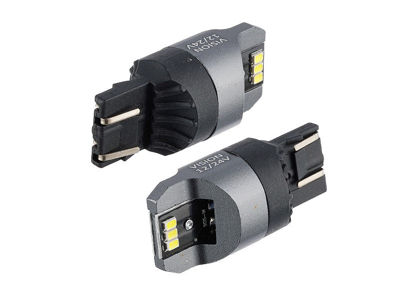 Izzó VISION W21 5W T20q 1224V 6x 3020 SMD LED nem poláris CANBUS fehér 2 db – kép 2