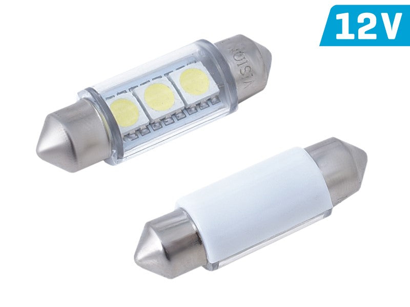 Izzó VISION Festoon SV8.5 36mm 12V 3x 5050 SMD LED, fehér, 1 db