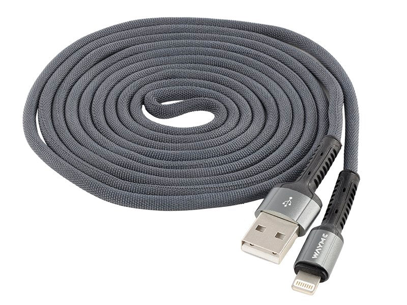 WAYME töltő és szinkronizáló kábel fonott mikroszálas 200 cm USB> Lightning – kép 2