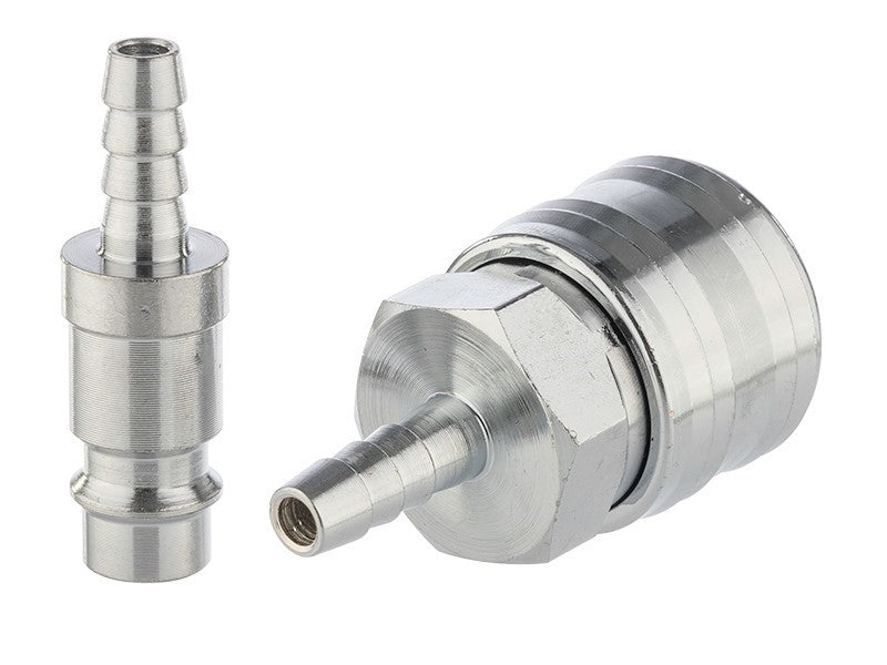 Kompresszor gyorscsatlakozó tömlő átm. 6 mm, csatlakozó + dugó, krómozott