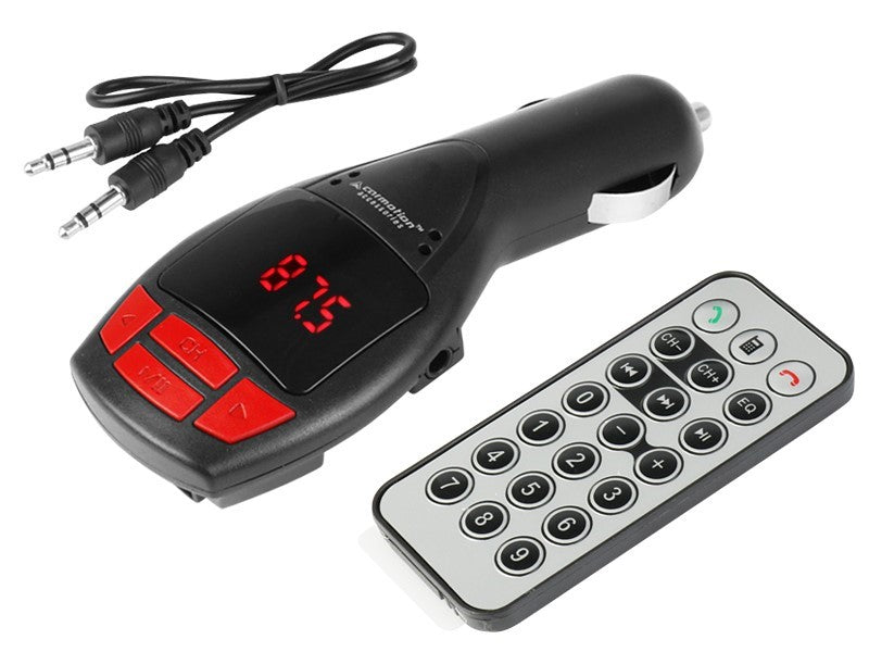 FM LCD MP3 adó, SD / MMC foglalat, Bluetooth + A2DP, USB 1A