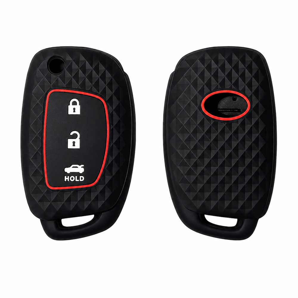 Hyundai kulcs szilikon tok 3 gombos Fekete