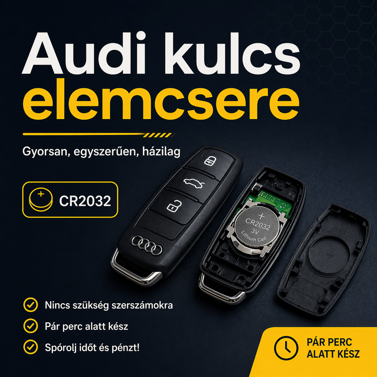 audi kulcs elemcsere