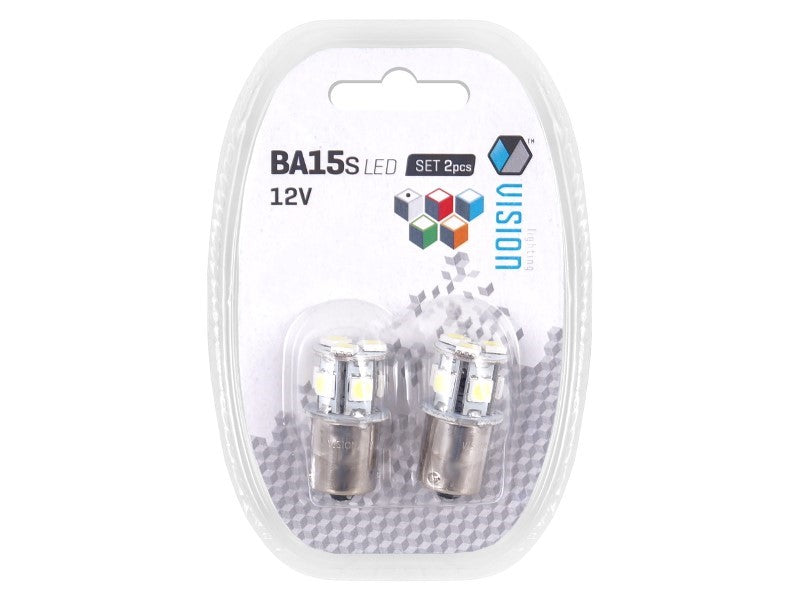 Izzó VISION P21W BA15s 12V 8x 5050 SMD LED fehér 2 db – kép 3