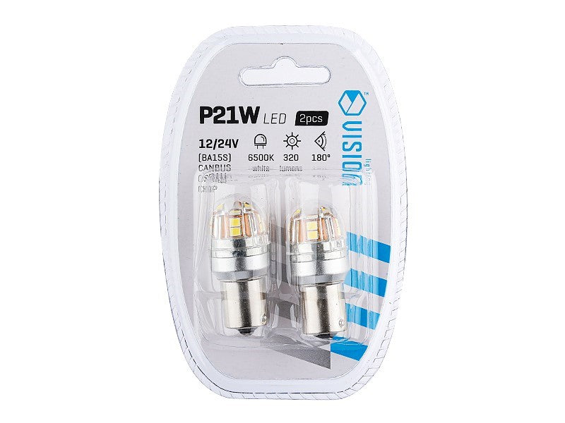 Izzó VISION P21W BA15s 1224V 15x 2835 SMD OSRAM Chip CANBUS fehér 2 db – kép 2