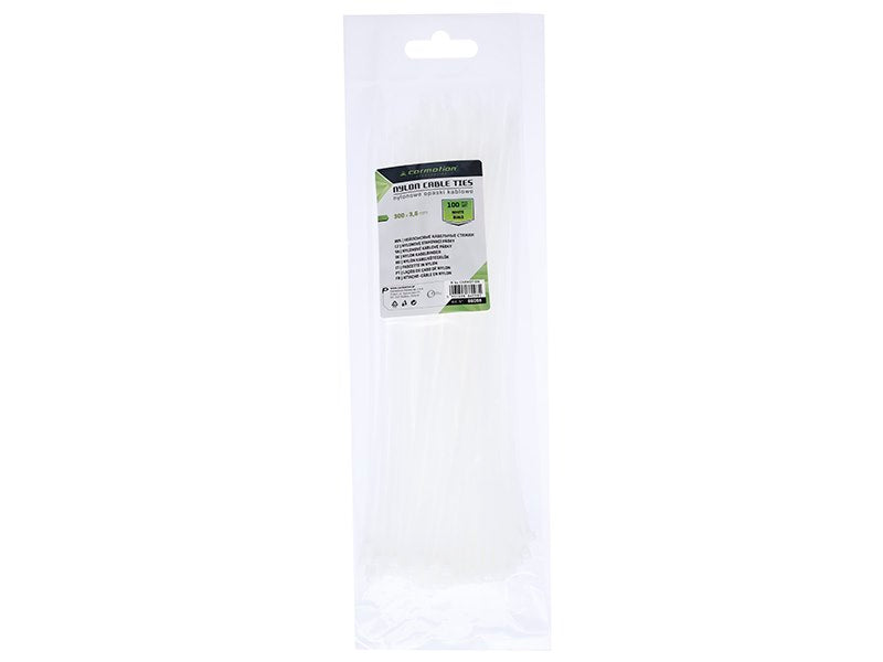 Nylon kábelkötegelő 300x36 mm fehér 100 db – kép 3