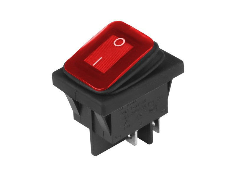 Billenőkapcsoló DC 12V / 24V, AC 125V-250V, piros