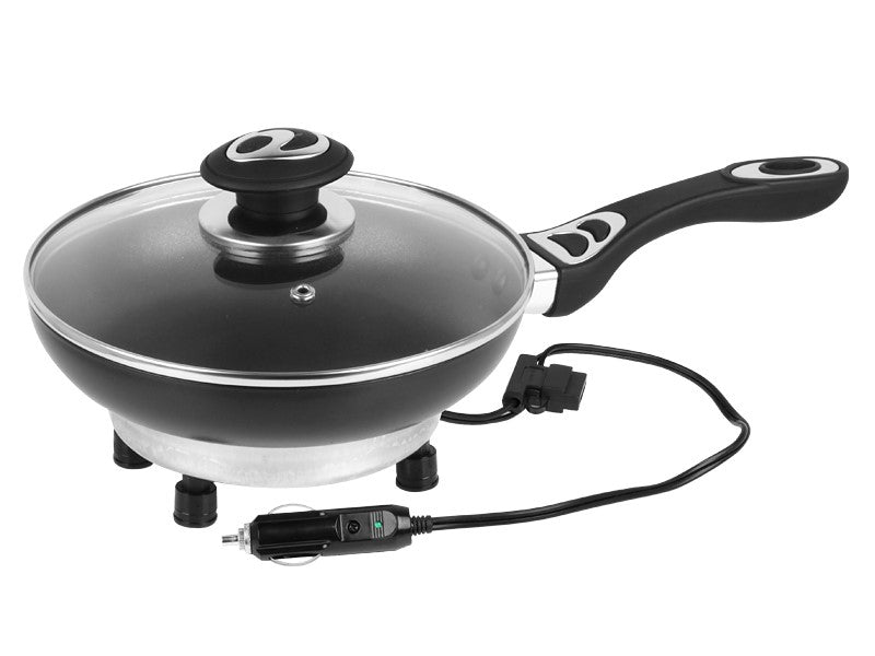 Elektromos serpenyő 200 mm, 24V 250W fedővel