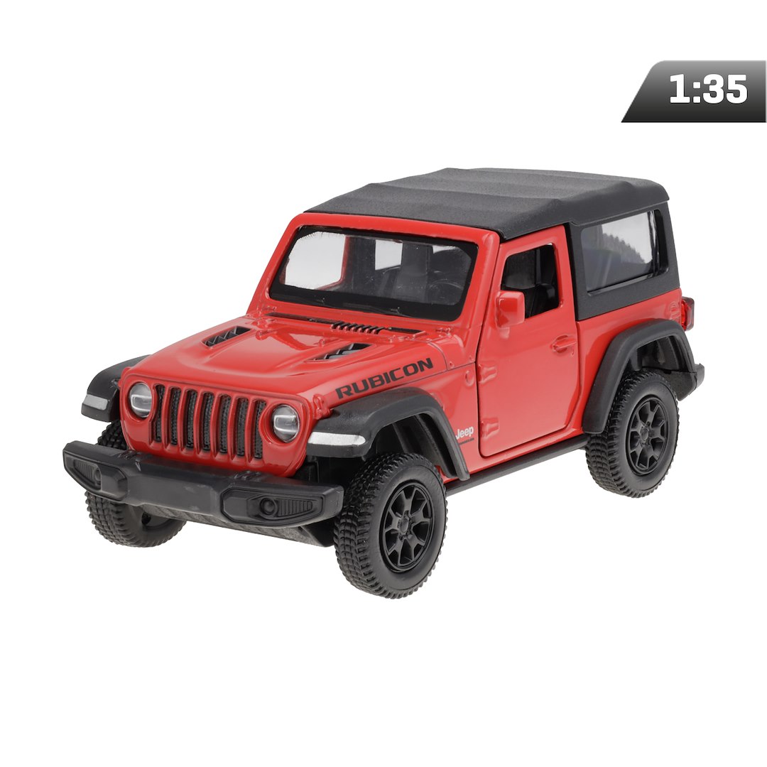 1:35 RMZ modell Jeep Wrangler Rubicon 2021 kabrió, piros