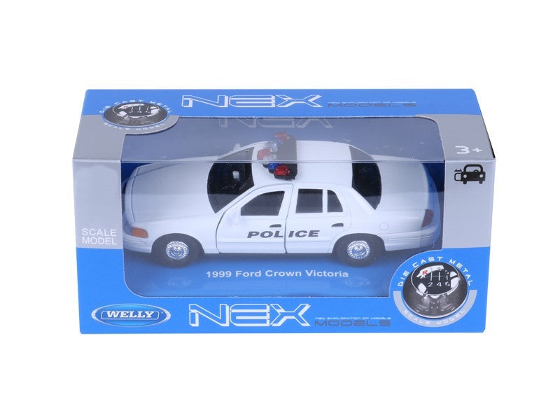 1:34 es modell 1999 FORD Crown Victoria POLICE fehér A876FCVPB – kép 2