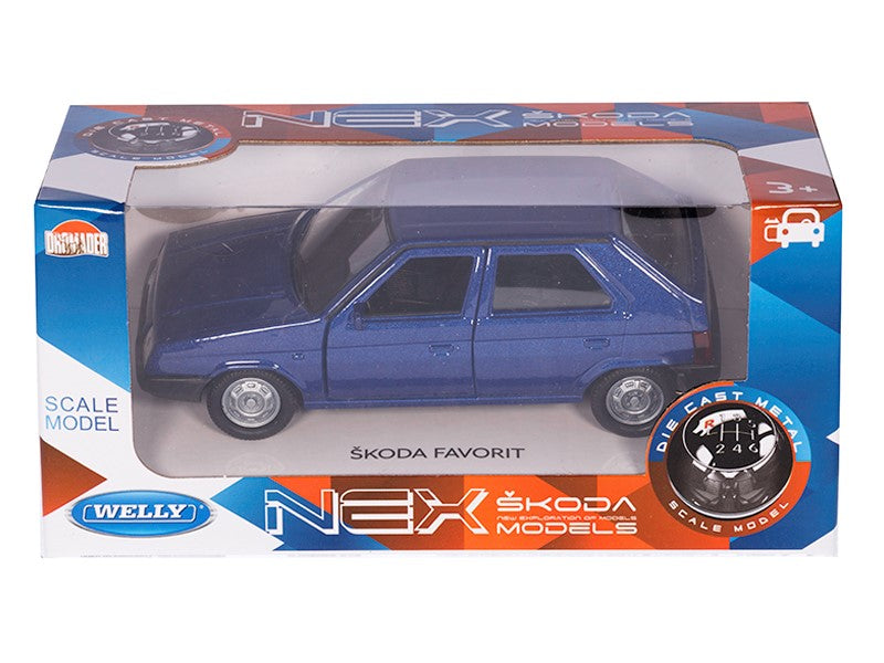 1:34 es modell ŠKODA FAVORIT tengerészkék A02856SFG – kép 4