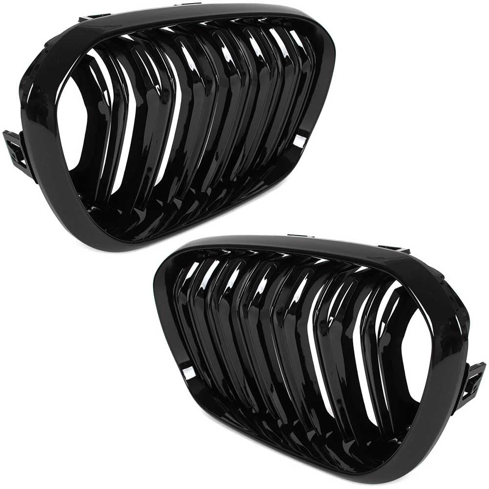 BMW 1 F20 hűtőrács (fényes fekete, double bar – bal+jobb) 2015-2018