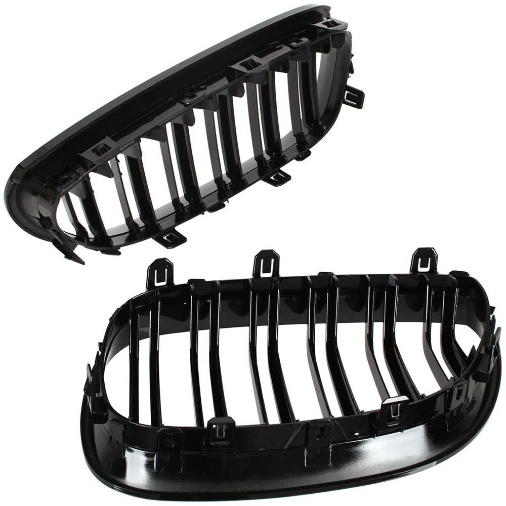 BMW 5 E60/E61 hűtőrács (fényes fekete, double bar – bal+jobb) 2003-2010