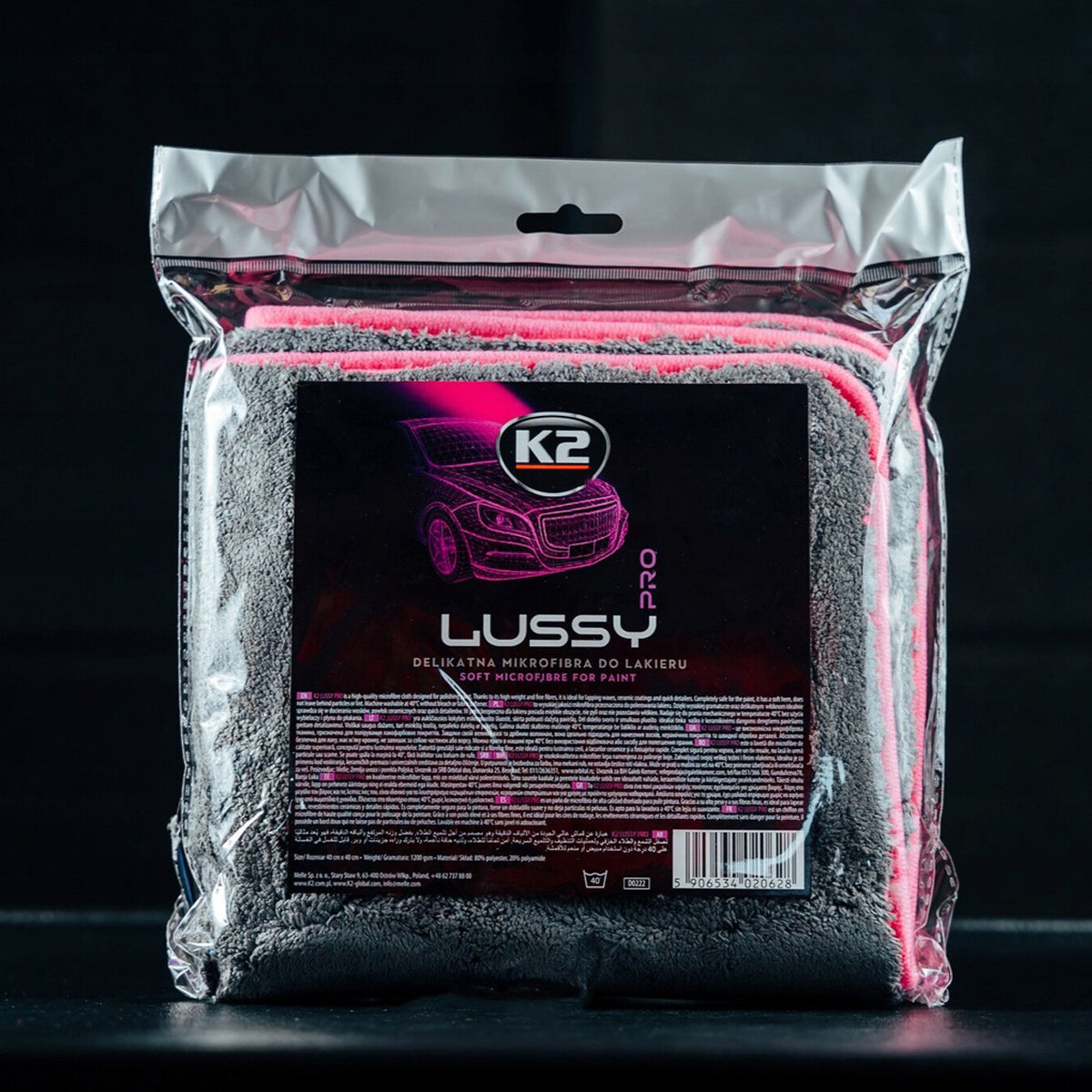K2 LUSSY mikroszálas törlőkendő 40x40 cm szárításhoz és polírozáshoz 1200 g/m² D0222