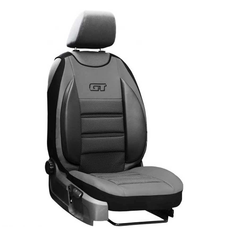 GT Ergonomic Univerzális 1 részes huzat vezetői ülésekhez szürke színben, profilozott háttámlával, ökológiai bőr és szövet anyagokból