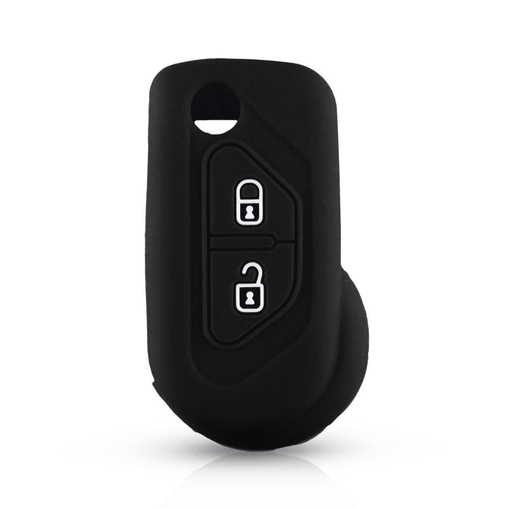 Citroen kulcs szilikon tok 2 gombos fekete