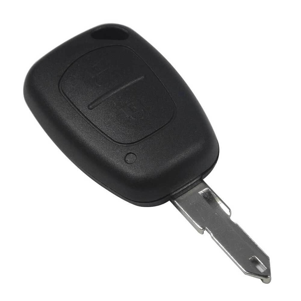 Fekete színű, 2 gombos Renault kulcs, kulcsház.