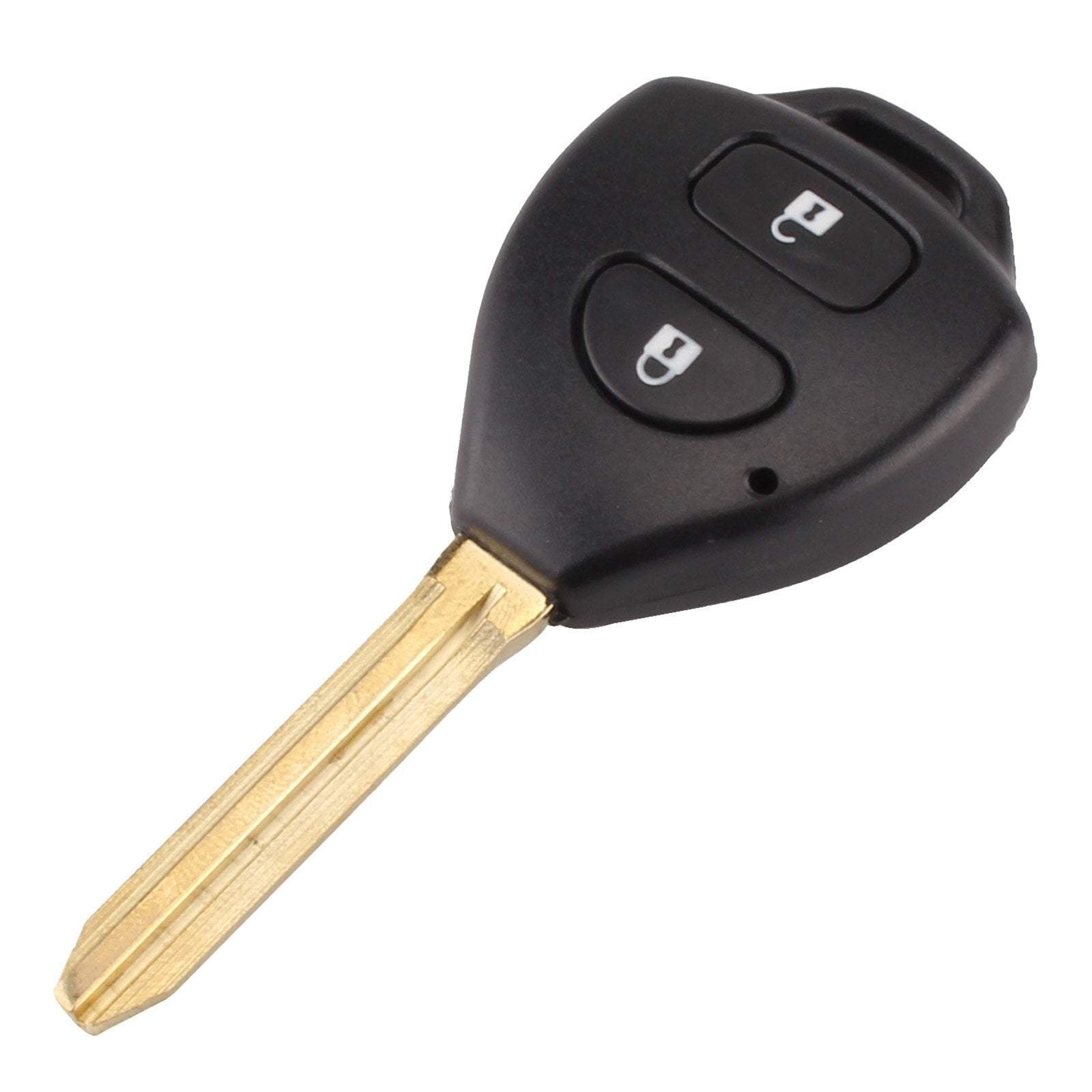 Fekete színű, 2 gombos Toyota kulcs.